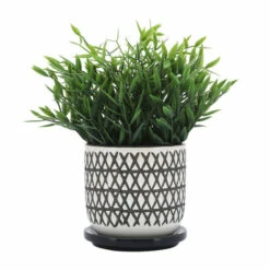 Coupon 💯 Sagebrook Home Ceramic 5" X-planter With Saucer, Black 5"H - 5.0" X 5.0" X 5.0" ✔️ -Sagebrook Home Online Shop unnamed file 3797
