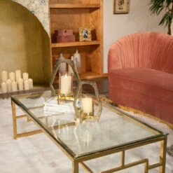 Promo ⭐ Sagebrook Home 12" Metal Hurricane, Gold 11.5"H - 10.25" X 7.75" X 11.5" 😉