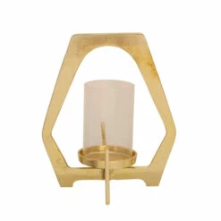 Promo ⭐ Sagebrook Home 12" Metal Hurricane, Gold 11.5"H - 10.25" X 7.75" X 11.5" 😉 -Sagebrook Home Online Shop unnamed file 3804