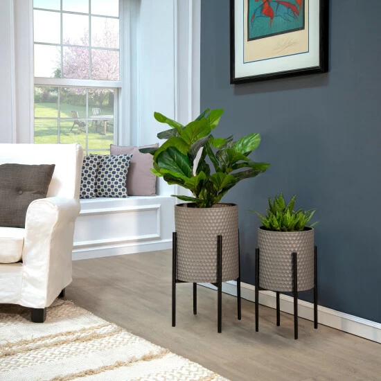 Flash Sale β Sagebrook Home Set Of 2 Honeycomb Planter On Metalstand, Gray, Blk 23"H - 14.0" X 14.0" X 23.0" 𧨠3 Flash Sale β Sagebrook Home Set Of 2 Honeycomb Planter On Metalstand, Gray, Blk 23"H - 14.0" X 14.0" X 23.0" π§¨