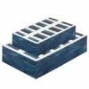 Flash Sale 👏 Sagebrook Home Resin Set Of 2 Checkered Boxes, Blue 4.0"H - 12.0" X 8.0" X 4.0" 😉