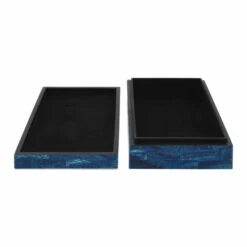 Flash Sale 👏 Sagebrook Home Resin Set Of 2 Checkered Boxes, Blue 4.0"H - 12.0" X 8.0" X 4.0" 😉 -Sagebrook Home Online Shop unnamed file 3828