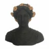 New ❤️ Sagebrook Home Resin, 15"h Flower Lady Bust Planter, Black, Gold 15.0"H - 16.0" X 10.0" X 15.0" 🎁
