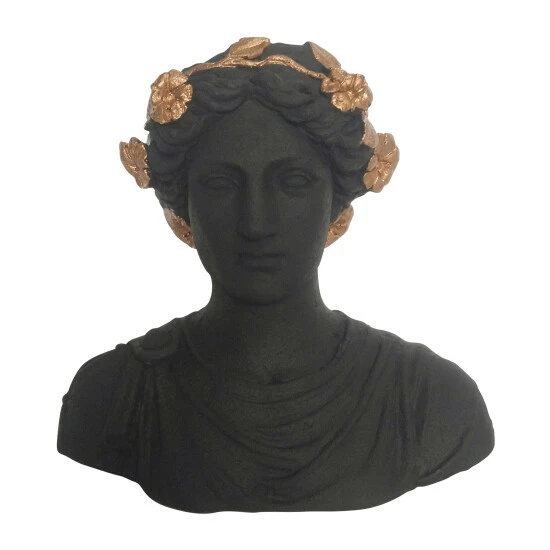 New β€οΈ Sagebrook Home Resin, 15"h Flower Lady Bust Planter, Black, Gold 15.0"H - 16.0" X 10.0" X 15.0" π 3 New β€οΈ Sagebrook Home Resin, 15"h Flower Lady Bust Planter, Black, Gold 15.0"H - 16.0" X 10.0" X 15.0" π