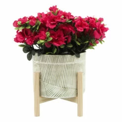 Promo ✨ Sagebrook Home 8" Ceramic Planter With Wood Stand, Green Mix 9"H - 8.0" X 8.0" X 9.0" 🔥 -Sagebrook Home Online Shop unnamed file 3833