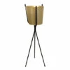 Cheapest ⭐ Sagebrook Home Ec Gold Metal Planter, Black Tripod 31.5" 31.5"H - 8.75" X 8.75" X 31.5" ⌛