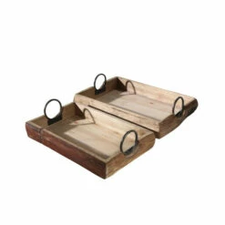 Budget 🔥 Sagebrook Home Set Of 2 Wood Trays 19x13x5", Brown 5.0"H - 19.0" X 13.0" X 5.0" 😍 -Sagebrook Home Online Shop unnamed file 3892