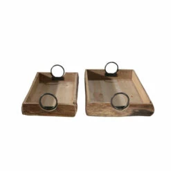 Budget 🔥 Sagebrook Home Set Of 2 Wood Trays 19x13x5", Brown 5.0"H - 19.0" X 13.0" X 5.0" 😍 -Sagebrook Home Online Shop unnamed file 3893