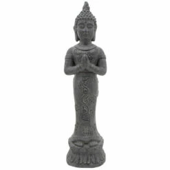 Best deal 😉 Sagebrook Home Resin, 36"h Standing Buddha, Antique Gray 36"H 🎉