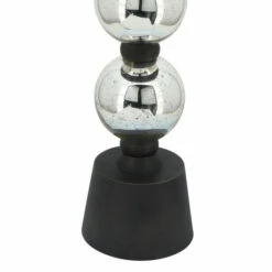 Hot Sale 💯 Sagebrook Home Metal, 22"h Orb Side Table, Mirror Top, Sil, Blk 22.0"H - 16.0" X 16.0" X 22.0" 🤩 -Sagebrook Home Online Shop unnamed file 3929