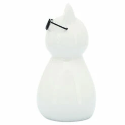 New 🎉 Sagebrook Home Porcelain, 8"h Cat With Glasses, White - 6" X 4" X 8" 🎁