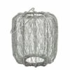 Promo 💯 Sagebrook Home Metal, 10"h Wire Lantern, Silver 10.0"H - 9.0" X 9.0" X 10.0" ❤️