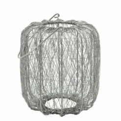 Promo 💯 Sagebrook Home Metal, 10"h Wire Lantern, Silver 10.0"H - 9.0" X 9.0" X 10.0" ❤️