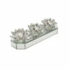 Deals ❤️ Sagebrook Home Glass 13" 3 Lotus Mirrored Candle Holder, Silver 3"H - 13.0" X 5.0" X 3.0" ⭐