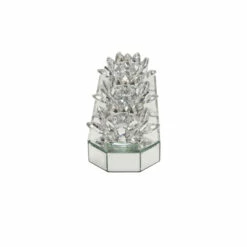 Deals ❤️ Sagebrook Home Glass 13" 3 Lotus Mirrored Candle Holder, Silver 3"H - 13.0" X 5.0" X 3.0" ⭐ -Sagebrook Home Online Shop unnamed file 3965