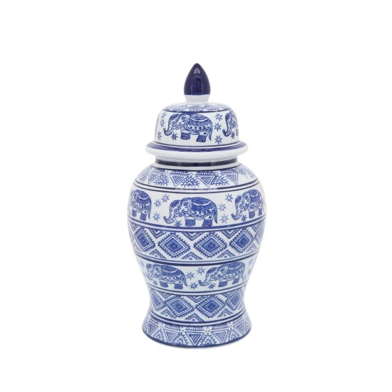 Deals π Sagebrook Home Ceramic 14"h Elephant Temple Jar, Wht, Blu 14"H - 8.0" X 8.0" X 14.0" β 3 Deals π Sagebrook Home Ceramic 14"h Elephant Temple Jar, Wht, Blu 14"H - 8.0" X 8.0" X 14.0" β