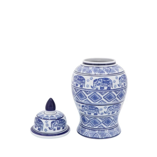 Deals π Sagebrook Home Ceramic 14"h Elephant Temple Jar, Wht, Blu 14"H - 8.0" X 8.0" X 14.0" β 4 Deals π Sagebrook Home Ceramic 14"h Elephant Temple Jar, Wht, Blu 14"H - 8.0" X 8.0" X 14.0" β - Image 2