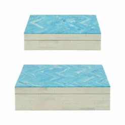 Hot Sale ๐ Sagebrook Home Resin Set Of 2 Herringbone Boxes, Blue 4"H - 12.0" X 8.0" X 4.0" โจ 10 Hot Sale ๐ Sagebrook Home Resin Set Of 2 Herringbone Boxes, Blue 4"H - 12.0" X 8.0" X 4.0" โจ -Sagebrook Home Online Shop unnamed file 3993