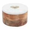 Discount ✔️ Sagebrook Home Marble, Wood, 5x5 Round Box-heart, White 3.0"H - 5.0" X 5.0" X 3.0" 💯