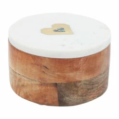 Discount ✔️ Sagebrook Home Marble, Wood, 5x5 Round Box-heart, White 3.0"H - 5.0" X 5.0" X 3.0" 💯 -Sagebrook Home Online Shop unnamed file 3999