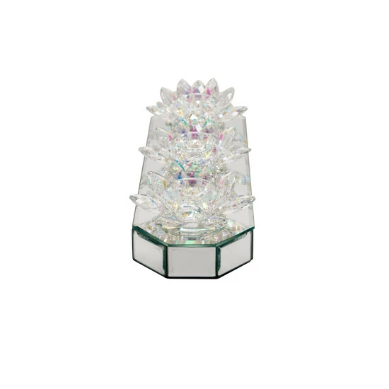 Promo โ๏ธ Sagebrook Home Glass 13" 3 Lotus Mirrored Candle Holder, Rainbow ๐ฅ 6 Promo โ๏ธ Sagebrook Home Glass 13" 3 Lotus Mirrored Candle Holder, Rainbow ๐ฅ - Image 5