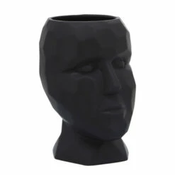 Best Pirce ๐ฅฐ Sagebrook Home Porcelain, 6" Dia Face Vase, Black 10.0"H ๐