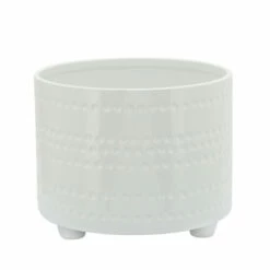 Buy 😍 Sagebrook Home Set Of 2 Dotted Footed Planters 10, 12" , White 12"H - 12.0" X 12.0" X 12.0" 🥰 -Sagebrook Home Online Shop unnamed file 4017