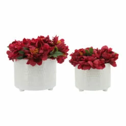 Buy 😍 Sagebrook Home Set Of 2 Dotted Footed Planters 10, 12" , White 12"H - 12.0" X 12.0" X 12.0" 🥰 -Sagebrook Home Online Shop unnamed file 4018