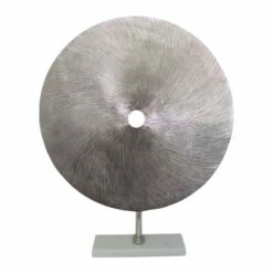 Cheap 🛒 Sagebrook Home Metal 24" Swirly Disc W/ Stand, Silver 🧨