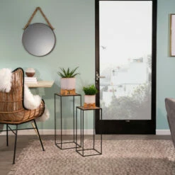 Best Pirce 🎉 Sagebrook Home Ceramic 8" Planter On Stand, Cream Stripe 9.0"H - 8.0" X 8.0" X 9.0" 👏