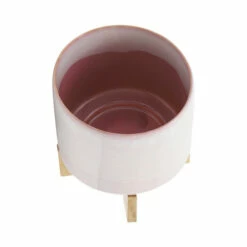 Best Pirce 🎉 Sagebrook Home Ceramic 8" Planter On Stand, Cream Stripe 9.0"H - 8.0" X 8.0" X 9.0" 👏 -Sagebrook Home Online Shop unnamed file 4048