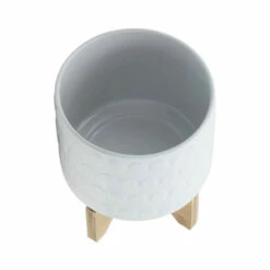 Outlet 😀 Sagebrook Home Ceramic 8" Planter On Wooden Stand, White 9.0"H - 8.0" X 8.0" X 9.0" 😀 -Sagebrook Home Online Shop unnamed file 4055