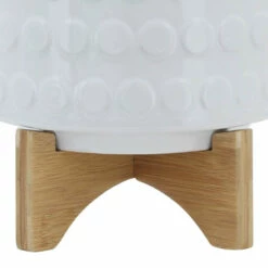 Outlet 😀 Sagebrook Home Ceramic 8" Planter On Wooden Stand, White 9.0"H - 8.0" X 8.0" X 9.0" 😀 -Sagebrook Home Online Shop unnamed file 4058