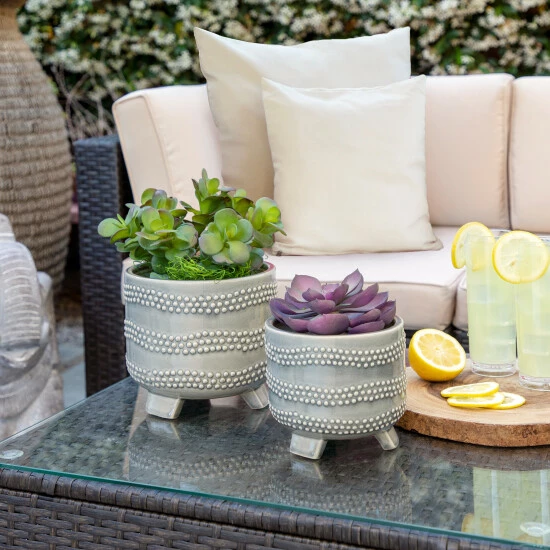 Best reviews of π Sagebrook Home Set Of 2 6, 8" Footed Planter With Dots, Gray 7"H - 8.0" X 8.0" X 7.0" 𧨠3 Best reviews of π Sagebrook Home Set Of 2 6, 8" Footed Planter With Dots, Gray 7"H - 8.0" X 8.0" X 7.0" π§¨