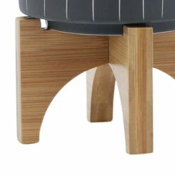 Hot Sale 🔔 Sagebrook Home 5" Stripes Planter With Stand, Gray 7.0"H - 5.0" X 5.0" X 7.0" 🔔 -Sagebrook Home Online Shop unnamed file 4088