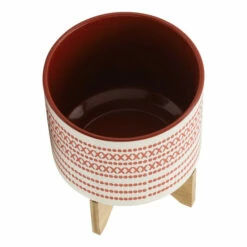 Wholesale 🛒 Sagebrook Home 10" Aztec Planter With Wood Stand, Orange 12.0"H - 10.0" X 10.0" X 12.0" 👍 -Sagebrook Home Online Shop unnamed file 4099