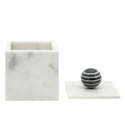 Hot Sale 🔥 Sagebrook Home Marble, 5x7 Box With Orb, White 7.0"H - 5.0" X 5.0" X 7.0" 🎉 -Sagebrook Home Online Shop unnamed file 4129