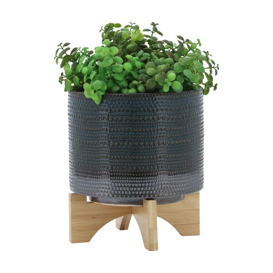 Top 10 ❤️ Sagebrook Home 8" Dotted Planter With Wood Stand, Green 9.0"H - 8.0" X 8.0" X 9.0" ⌛ 5 Top 10 ❤️ Sagebrook Home 8" Dotted Planter With Wood Stand, Green 9.0"H - 8.0" X 8.0" X 9.0" ⌛ - Image 3