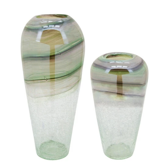 Outlet ✔️ Sagebrook Home Glass, 17"h Crackled Vase, Clear 17.0"H ✨ 5 Outlet ✔️ Sagebrook Home Glass, 17"h Crackled Vase, Clear 17.0"H ✨ - Image 3