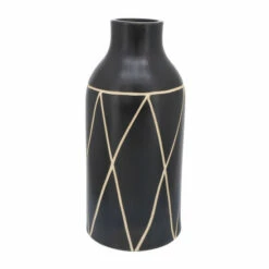 Best Sale ✔️ Sagebrook Home Ceramic 16"h Tribal Vase, Black 16.0"H 🛒