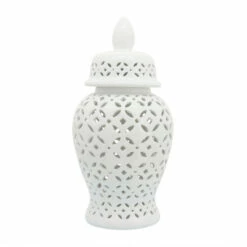 Buy 😀 Sagebrook Home 24" Cut-out Daisies Temple Jar, White 24"H - 14.0" X 12.0" X 24.0" ✔️ -Sagebrook Home Online Shop unnamed file 4159