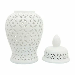 Buy 😀 Sagebrook Home 24" Cut-out Daisies Temple Jar, White 24"H - 14.0" X 12.0" X 24.0" ✔️ -Sagebrook Home Online Shop unnamed file 4161