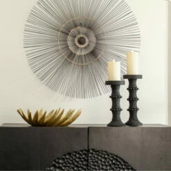 Best Sale 🎁 Sagebrook Home Wood, 11" Antique Style Candle Holder, Black 11"H - 5.0" X 5.0" X 11.0" 😀