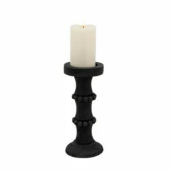 Best Sale 🎁 Sagebrook Home Wood, 11" Antique Style Candle Holder, Black 11"H - 5.0" X 5.0" X 11.0" 😀 -Sagebrook Home Online Shop unnamed file 4168