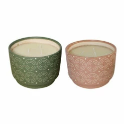 Top 10 🥰 Sagebrook Home Set Of 2 Swirls Citronella Candle, 7" Green, Rose 27oz 5.0"H - 7.0" X 7.0" X 5.0" 🤩