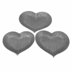Top 10 🔥 Sagebrook Home Ceramic Set Of 3 12, 13, 15" Scratched Heart Plates, Silver 15.0"H - 15.0" X 15.0" X 15.0" 🎉