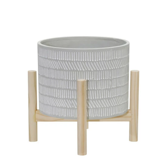 Flash Sale β Sagebrook Home 8" Ceramic Tribal Planter With Wood Stand, Beige 9.0"H - 8.0" X 8.0" X 9.0" π 5 Flash Sale β Sagebrook Home 8" Ceramic Tribal Planter With Wood Stand, Beige 9.0"H - 8.0" X 8.0" X 9.0" π - Image 3