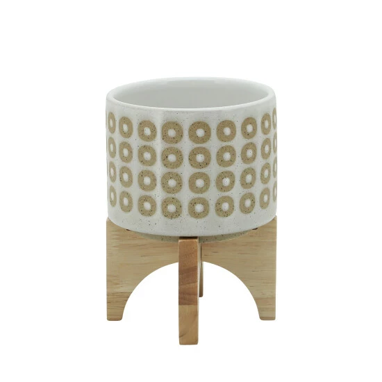 Top 10 ๐ Sagebrook Home 5" Circles Planter With Stand, White 7.0"H - 5.0" X 5.0" X 7.0" ๐ 4 Top 10 ๐ Sagebrook Home 5" Circles Planter With Stand, White 7.0"H - 5.0" X 5.0" X 7.0" ๐ - Image 2