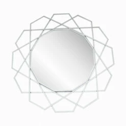 Discount 🔔 Sagebrook Home Metal 35" Geometric Mirror, Silver 35.0"H - 36.0" X 2.0" X 35.0" 🧨