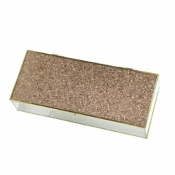 Discount 🤩 Sagebrook Home Set Of 2 Metal, Glass 8, 10" Box With Glitter, Blush 5"H - 10.0" X 2.0" X 5.0" ⭐ -Sagebrook Home Online Shop unnamed file 4299